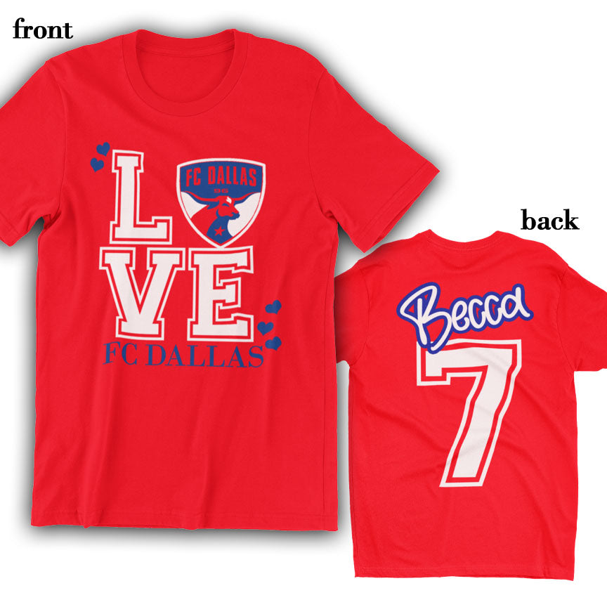 Love Stacked Front & Back T-Shirt -Red