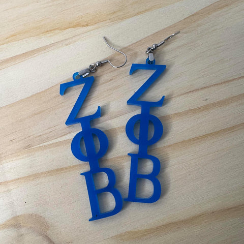 Zeta Phi Beta Dangle Earrings
