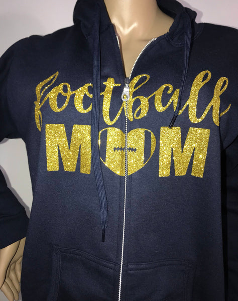 Football mom personalized glitter sweatshirt | Customizable sweatshirts | sports mom