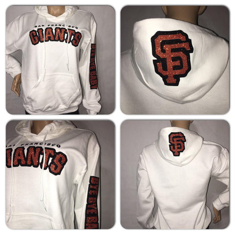 San Francisco Giants Glitter Hoody Sweatshirt |  | Giants glam sweatshirt | baseball glitter hoody
