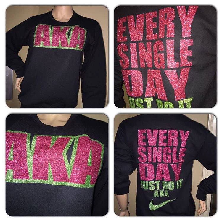 Just Do It Glam Pink and Green Sweatshirt