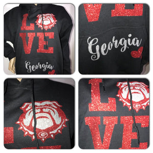 University of Georgia bling sweatshirt | Bulldogs Glitter sweatshirt | Georgia Bulldogs hoody