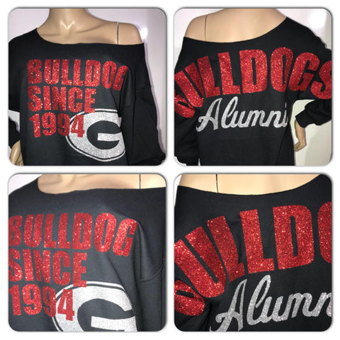 Georgia bulldogs personalized glitter sweatshirt 