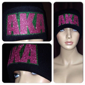 Pink and Green Glam Beanie