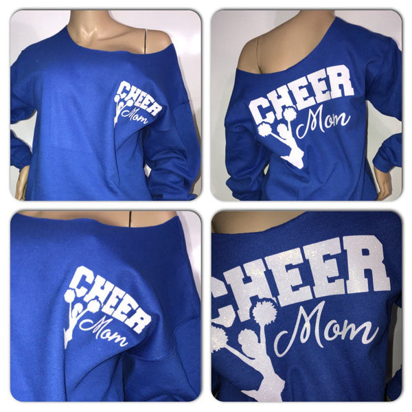 Cheer mom glitter sweatshirt 