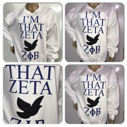 Zeta Phi Beta Glam Sweatshirt | Sorority apparel | Zeta Glitter sweatshirt