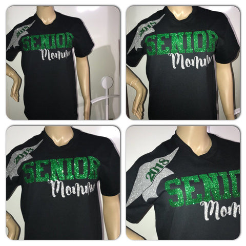 Senior Mom Personalized Glitter T-shirt | Senior tees | Graduation gifts