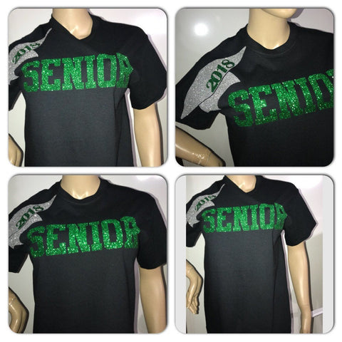 Senior Personalized Glitter T-shirt | Senior tees | Graduation gifts