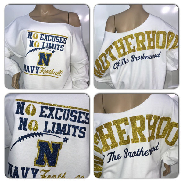 Navy Football glam sweatshirt