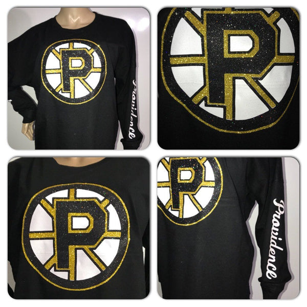 Providence Bruins Pom Pom Jersey glitter hockey game day jersey