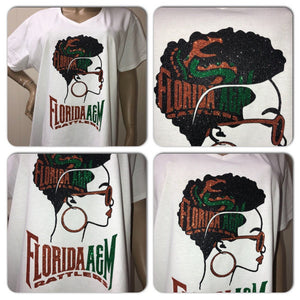 Famu Head glitter tshirt | University of Florida | Rattlers | Famu rattlers