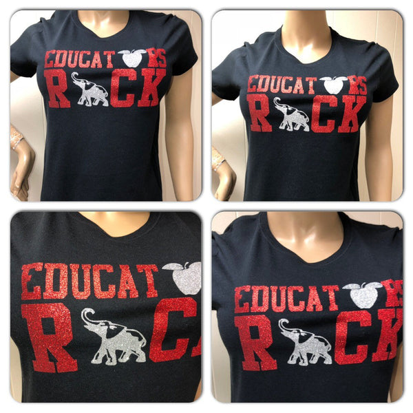 Delta Sigma Theta Educators Rock Glitter Tshirt 