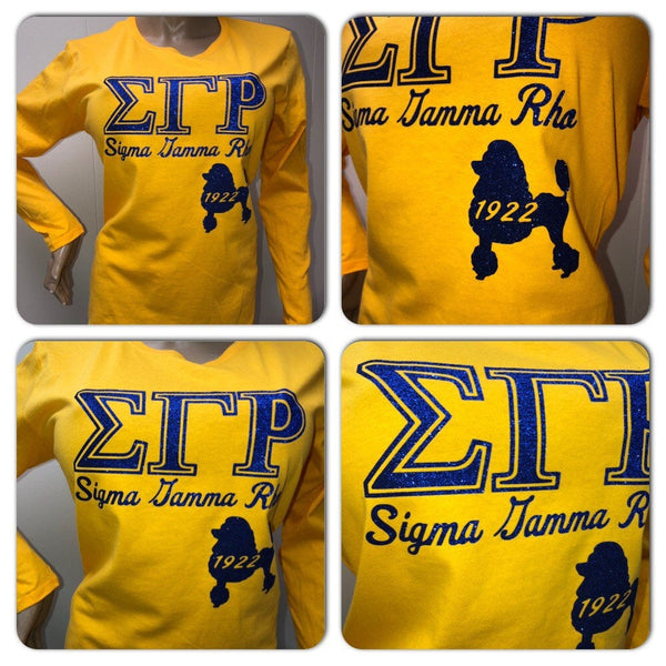 Sigma Gamma Rho Gold Glam Tee | Sorority Glitter t-shirt | SGR |