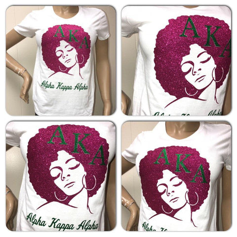 AKA Natural T-shirt with afro lady 