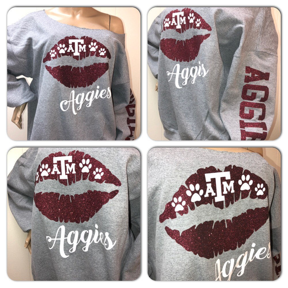 Aggies Glitter sweatshirt, ATM sweatshirt, HBCU Sweatshirt