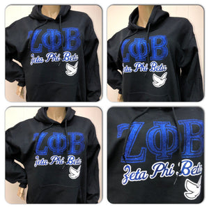 Zeta Phi Beta Hoody Sweatshirt | zeta Glitter sweatshirt | 1920 | Sorority apparel | Zeta  sweatshirt