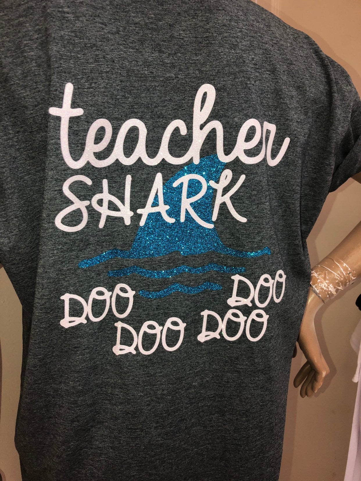 Teacher Shark Glam Tee Teacher Gifts Back to school Spirit We GlitterTees