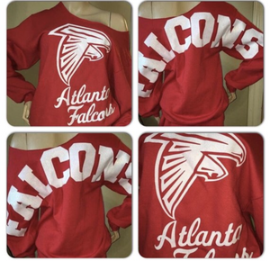 Atlanta  Red Oversized Print Sweatshirt ( Front & back)