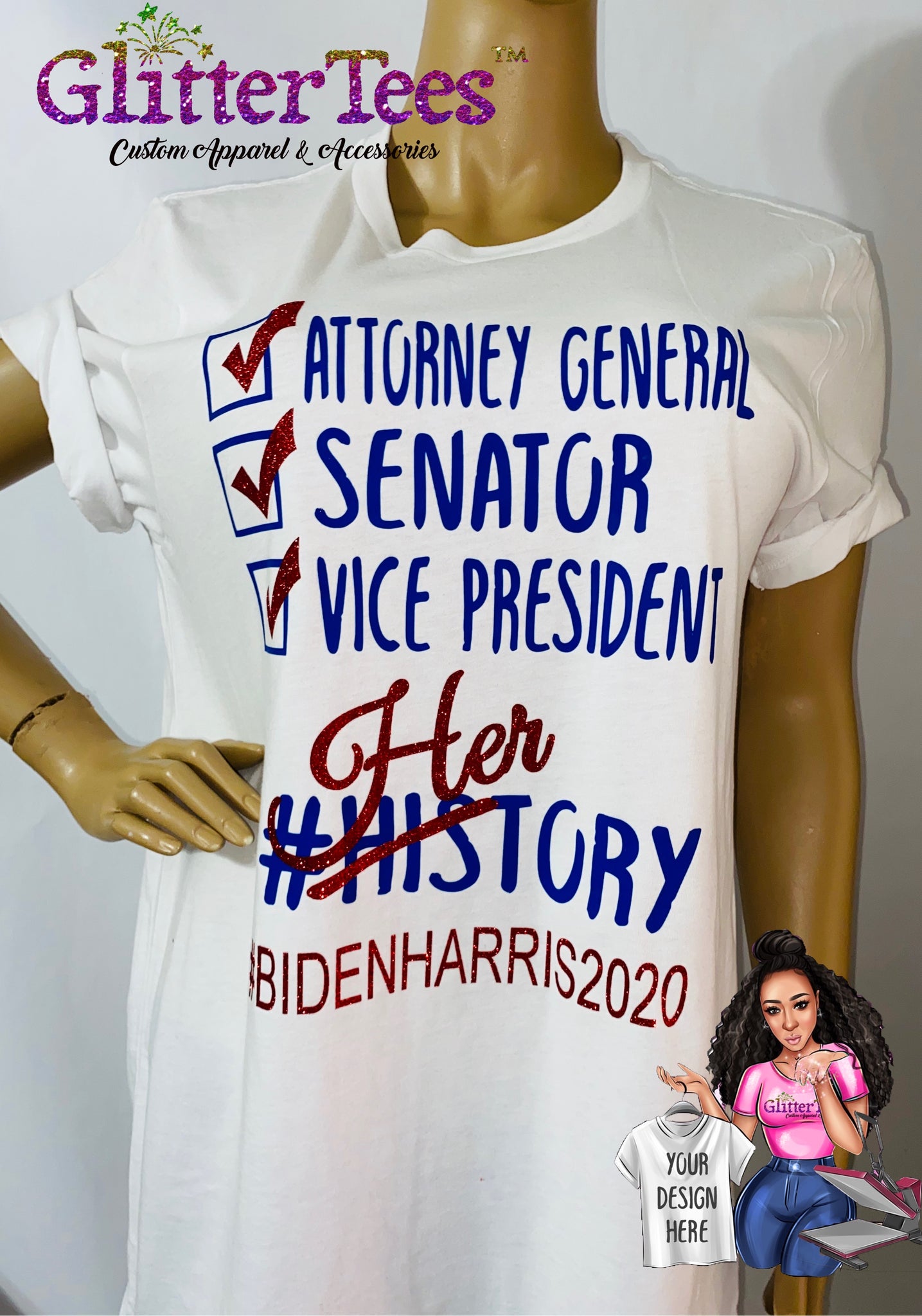 HERstory Election Red, White & Blue Glam Tee