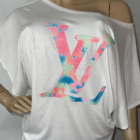 LV Summer Ladies' Flowy Draped Sleeve Dolman T-Shirt