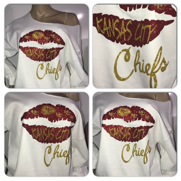 KC Kiss Off the Shoulder Sweatshirt (front ONLY)