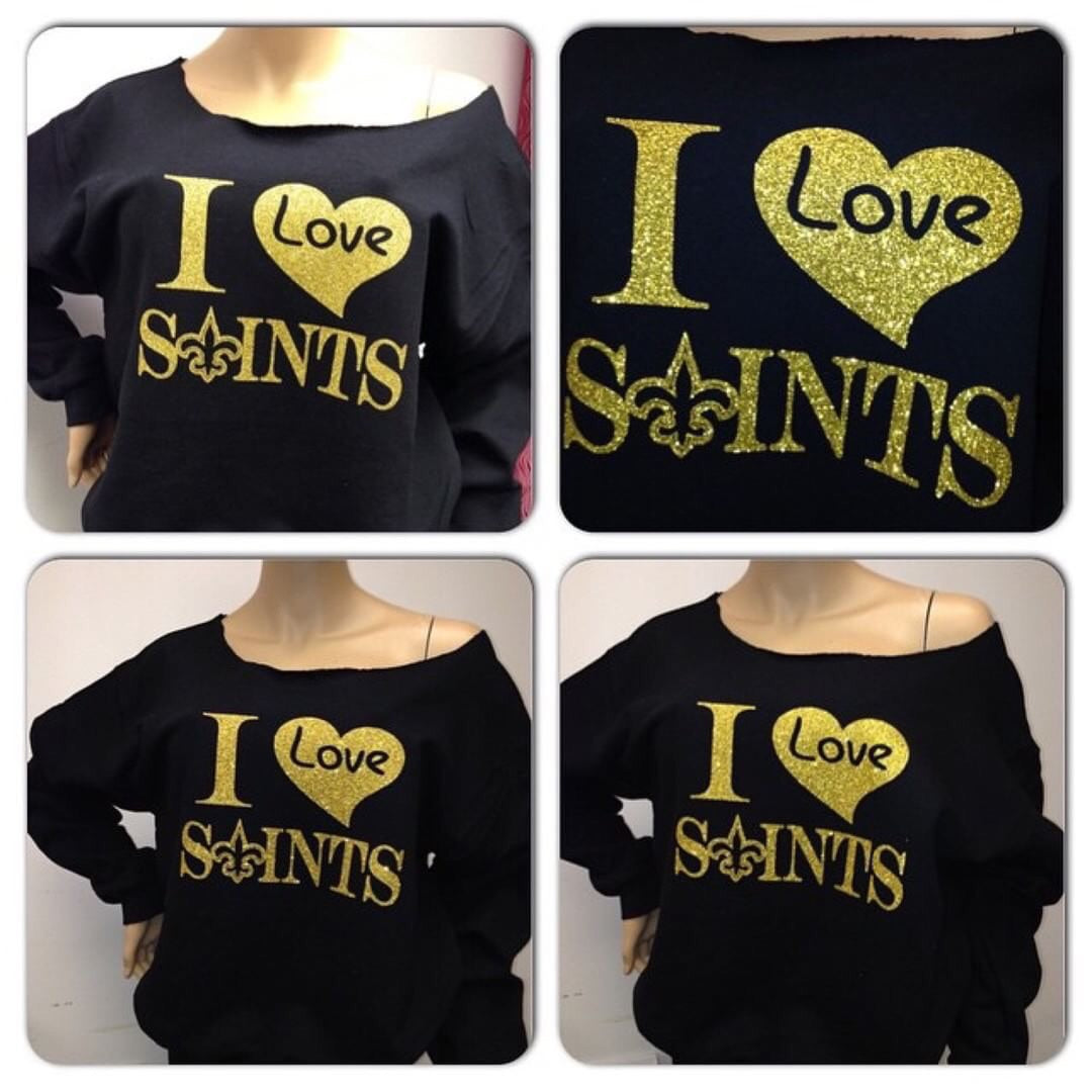 Saints I Heart II Off the Shoulder Sweatshirt