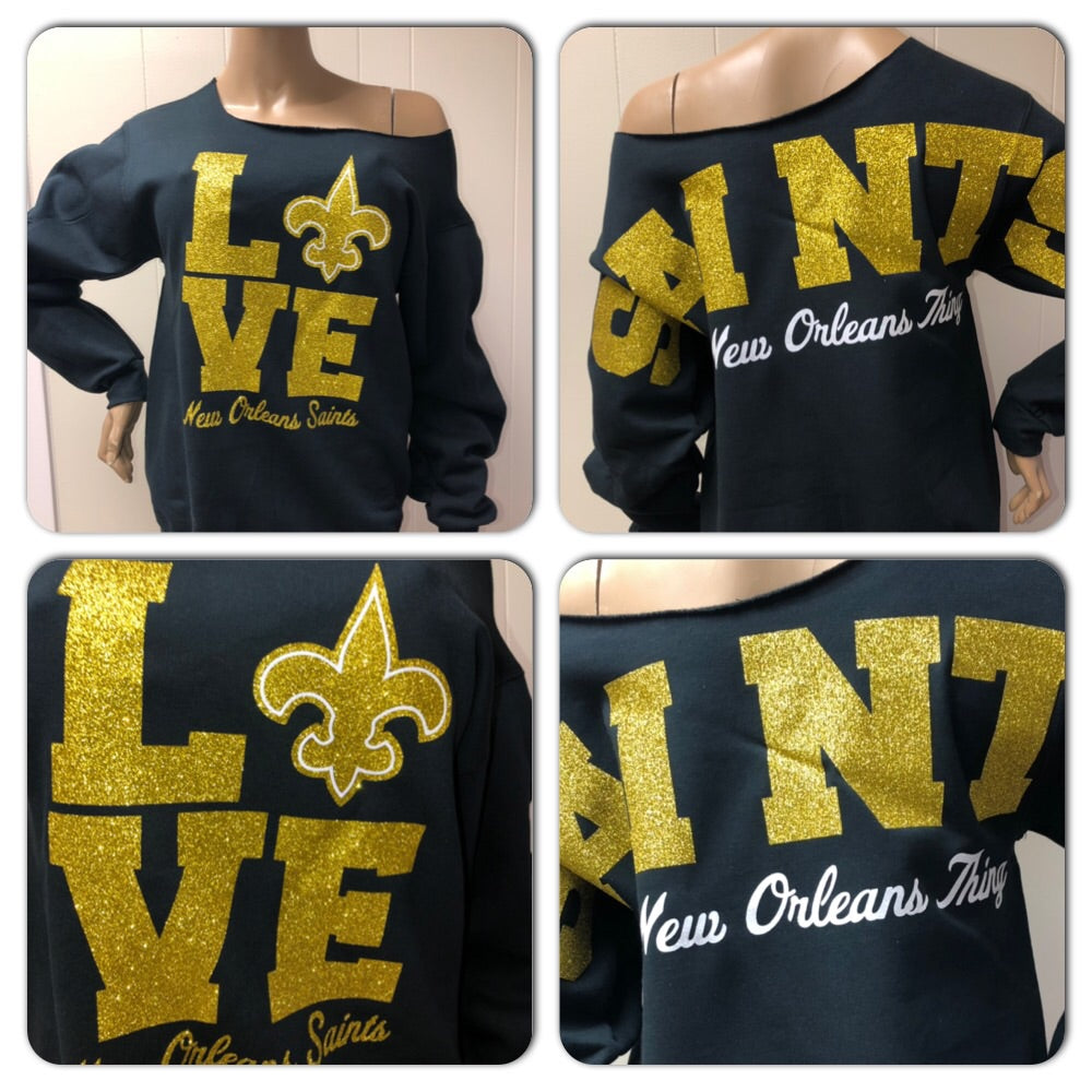 Saints Love Oversized Print Sweatshirt