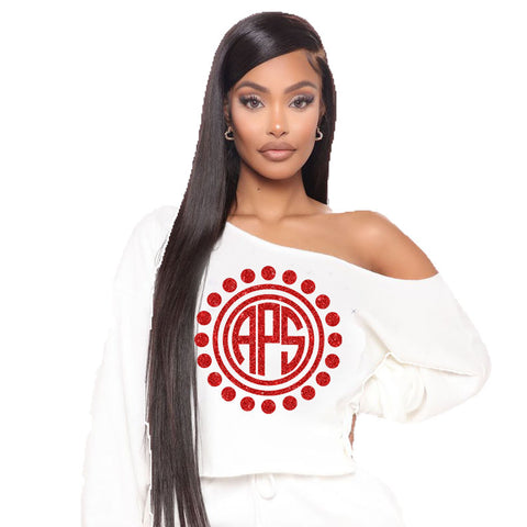 Off the shoulder Monogram Glam Sweatshirt